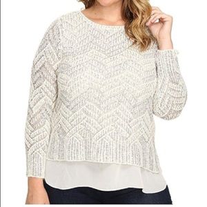 Lucky Brand Stitch Shine Sweater in White